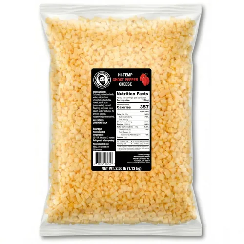 Vista 12 de Carniceros barbudos de queso cheddar de alta temperatura de 2.5 libras – Cubos de 1/4 de pulgada estables en almacenamiento para hasta 25 libras