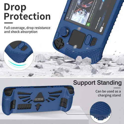Vista 2 de SUIHUOJI Funda protectora de pie para cubierta de vapor protector de accesorios de silicona engrosada cubierta suave con 2 pares de agarres