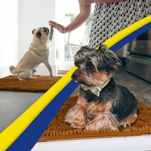 Vista 5 de Muddy Mat® Tapete súper absorbente de agua para interiores, de microfibra de secado rápido, tapete antideslizante para puerta principal, tapete
