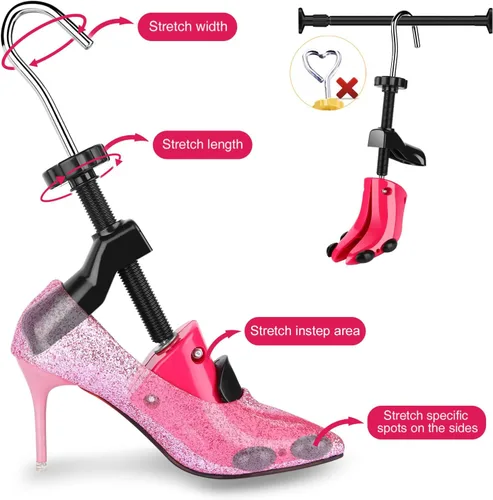Vista 3 de UHIAGREE Ensanchador de zapatos para mujeres y hombres, árbol de botas de zapatos ajustable de 4 vías, con bolsa de transporte y cuerno de zapatos