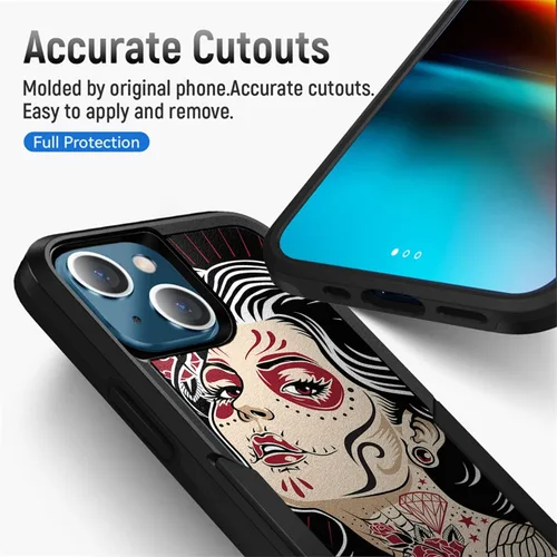Vista 4 de CasesOnDeck Grip Case Compatible with Apple iPhone 14 (6.1") / iPhone 14 Case [Dual Tactical] Slim Heavy Duty Heavy Duty Case Black Matte
