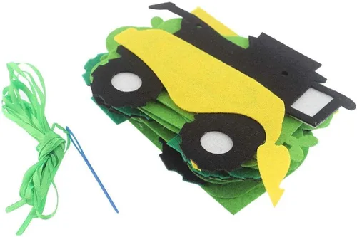 Vista 6 de Juego de pancartas de cumpleaños de tractor verde con guirnalda de tractor para decoración de fiestas de cumpleaños con temática de tractor