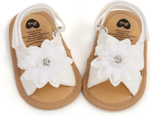 Vista 5 de Zapatos planos Mary Jane para bebés y niñas, con lazo, floral, princesa, vestido de boda, zapatos suaves para recién nacidos, cuna para primeros