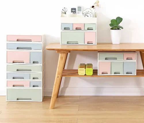 Vista 4 de Organizador de maquillaje, caja de almacenamiento de cosméticos, [TCDF-09] Papelería de escritorio, caja de almacenamiento con control remoto, caja