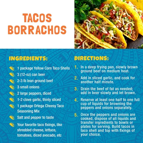 Vista 6 de Ortega Mezcla de condimentos, condimento de tacos con queso, 1 onza