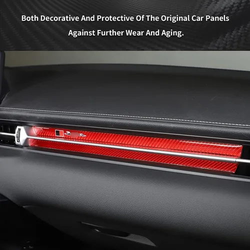 Vista 6 de Decoración de salida de aire copiloto para consola central de automóvil (con letra), apto para Toyota Supra GR A90 A91 MK5 2019-2022, borde de fibra