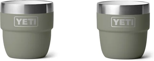 Vista 11 de YETI Rambler - Vaso apilable de 4 onzas, acero inoxidable, taza de café/espresso aislada al vacío, 2 unidades Rojo rescate
