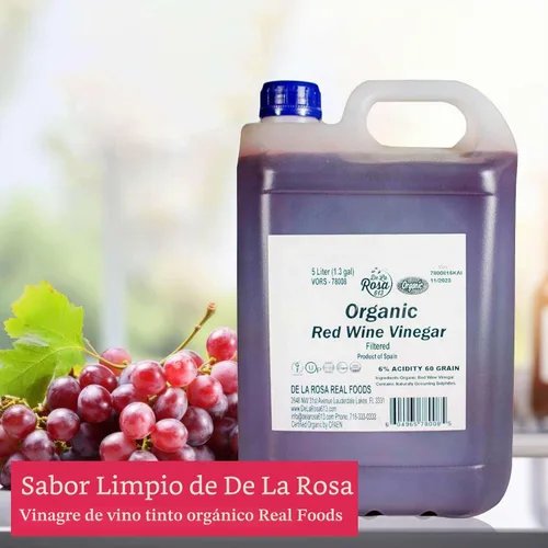 Vista 7 de Vinagre de Vino Tinto Ecológico De La Rosa, Filtrado (5 Litros)