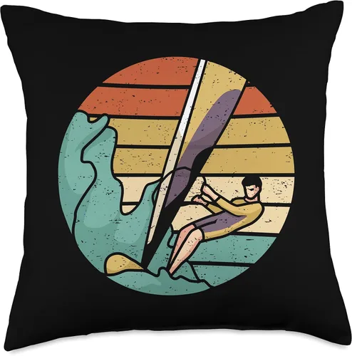 Vista 4 de Windsurfing Old School Windsurfer Throw Pillow