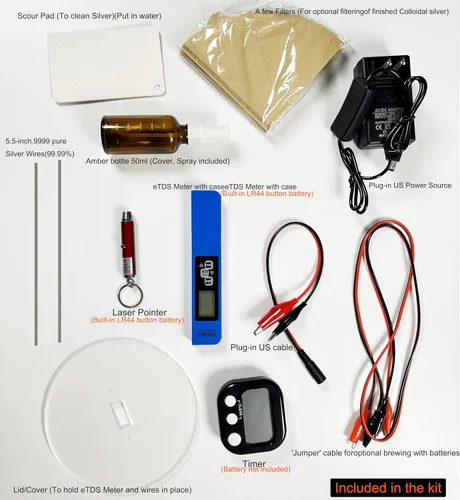 Vista 2 de Kit generador de plata coloidal, alambre de plata puro 99.99%, 9999 puro
