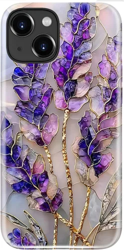 Vista 22 de LUMARKE Funda para iPhone 14/iPhone 13, lindo Y2K floral, carga inalámbrica Mosaico Tortuga Shell