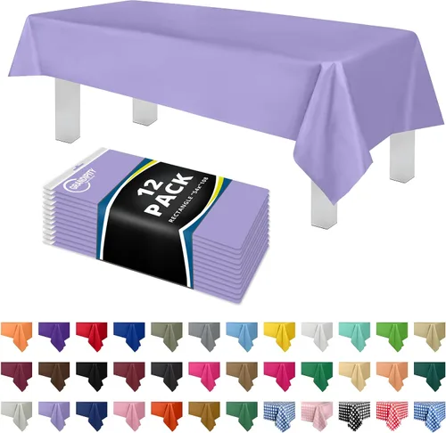 Vista 62 de Mantel de plástico de alta calidad - 54 in. x 108 pulgadas. Grandipity - Mantel rectangular (6 y 12 unidades), Agua (Aqua)