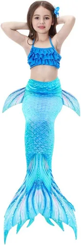 Vista 5 de Traje de baño de cola de sirena para niñas que nadan (sin monofín)