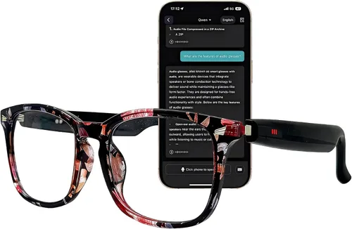 Vista 12 de Lentes de traducción Bluetooth inalámbricos inteligentes AI para hombres/mujeres con altavoces/Bluetooth y más de 140 idiomas traducción