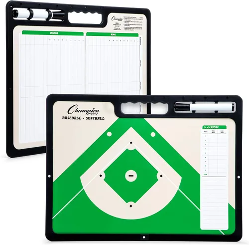 Vista 2 de Champion Sports Pizarra grande y extra grande de borrado en seco para entrenamiento - Pizarras blancas para estrategizar, técnicas, jugadas
