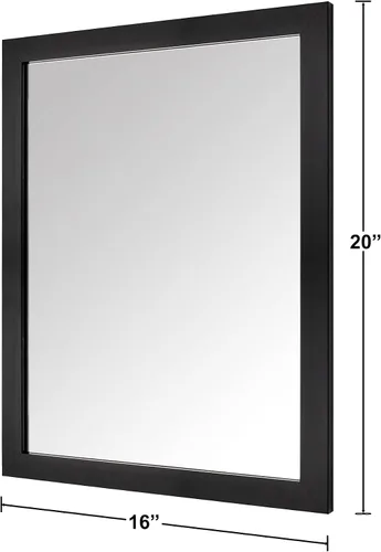 Vista 3 de Phore Espejo de pared rectangular negro espejo de baño de 16 x 20 pulgadas, espejo de pared para entrada, dormitorio, sala de estar