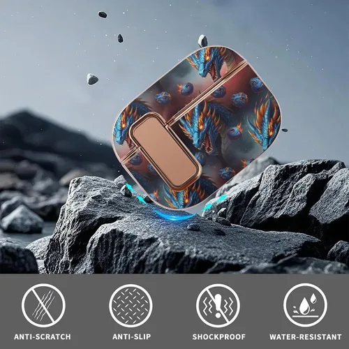 Vista 6 de Funda para auriculares compatible con Airpods Pro 2, funda de plástico, con bloqueo, protección a prueba de golpes