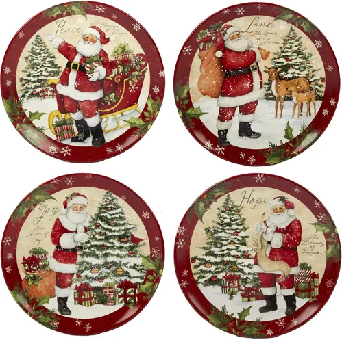 Vista 4 de Certified International 89127 Holiday Wishes - Juego de vajilla de 16 piezas, tamaño único, multicolor