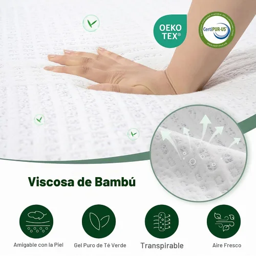 Vista 4 de Softa - Colchón de espuma viscoelástica de gel refrigerante doble, 6
