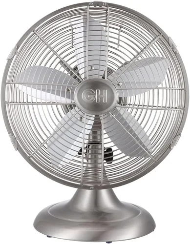 Vista 11 de Good Housekeeping 92604 Ventilador de escritorio de mesa de oficina de metal completo de 30,5 cm retro con oscilación amplia, 3 ajustes de velocidad