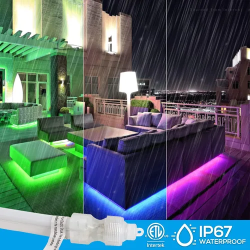 Vista 4 de Torchstar - Luz LED de neón para exteriores 50 pies, IP67, impermeable, CA 120 V (150 pies máximo), certificación ETL y UL, decoración de edificio