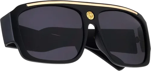 Vista 2 de Kleo Empire - Gafas de sol cuadradas con parte superior plana frontal y lateral con cabeza de león y medallón