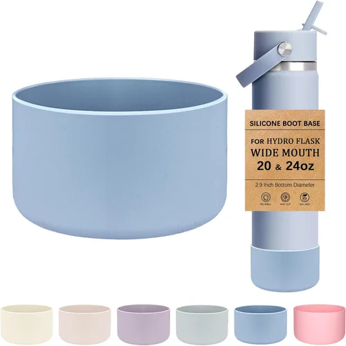 Vista 33 de HEYSKAY Funda Protectora de Silicona para Botellas de Agua Hydro Flask de Boca Ancha de 12oz 16oz 18oz 21oz 24oz Protector de Fondo y Otras Botellas