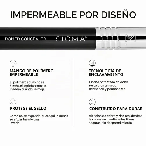 Vista 6 de Sigma Beauty F26 - Cepillo corrector abovedado, mezcla suave debajo