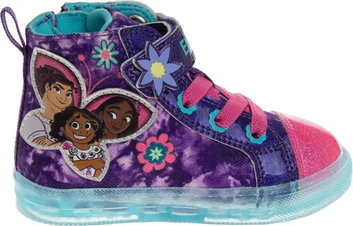 Vista 4 de Disney Encanto Shoes - Tenis de lona para niña, Mirabel Luisa Isabella, personaje de princesa, atléticos, casuales, de lona, sin cordones