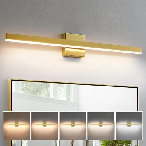 Vista 16 de KAISITE Luz de Baño Moderna Negra - Lámpara de Tocador LED Regulable de 5CCT de 24 Pulgadas para Espejo Negro