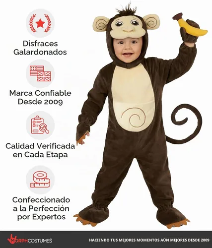 Vista 5 de Morph, Disfraz de mono para niños, disfraz de mono, disfraces de Halloween