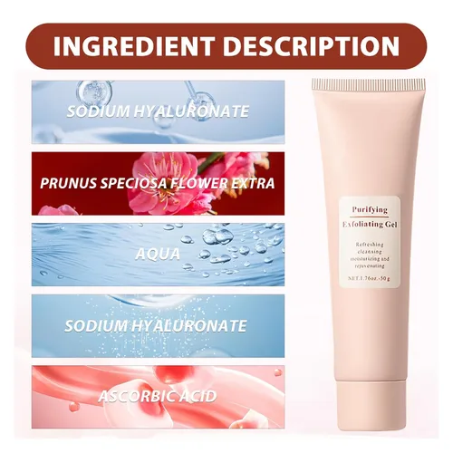 Vista 3 de Crema exfoliante purificadora, exfoliante facial natural, exfoliante facial suave, gel exfoliante corporal de limpieza profunda para toda la piel