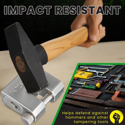 Vista 5 de Britanium® BRX66 Candado de contenedor de alta resistencia con 5 llaves – Eslabones resistentes a cortes de 10 mm, cilindro de latón antitaladro