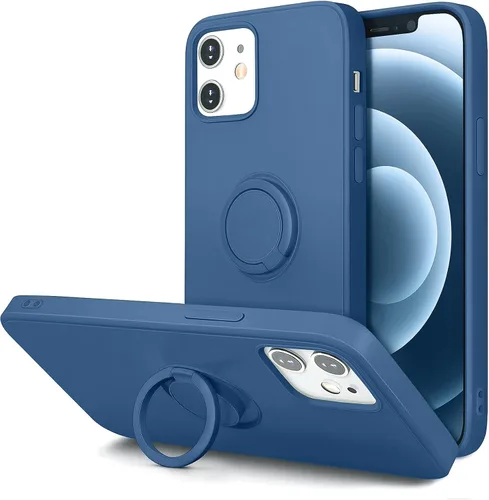 Vista 17 de Hython Funda para iPhone 12 Case e iPhone 12 Pro Case con Soporte de Anillo, Soporte de Anillo Giratorio de 360° Kickstand Magnético, Borde Chapado