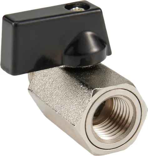 Vista 4 de EFIELD 1/4 Válvula de bola de latón de 1/4 "hembra NPT X 1/4" macho NPT válvula de cierre roscada, (MINI001)