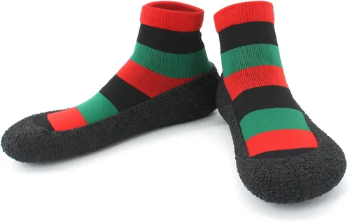Vista 3 de Zapatos tipo calcetín descalzos para mujer y hombre, para deportes acuáticos, yoga, saltar, playa, caminar, fitness, calzado jamaicano, rasta, afro