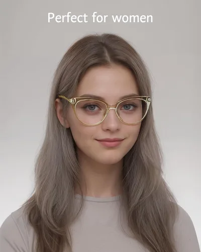 Vista 3 de ANRRI Gafas de computadora clásicas y elegantes con bloqueo de luz azul estilo ojo de gato para mujer, marco vintage