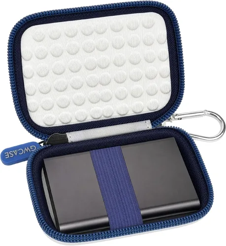 Vista 15 de GWCASE - Funda para Samsung T9/T7/T7 Shield SSD, antigolpes, color negro Anti-Shock Bubble Lining; Elastic Band + Carabiner; Mesh Pocket for