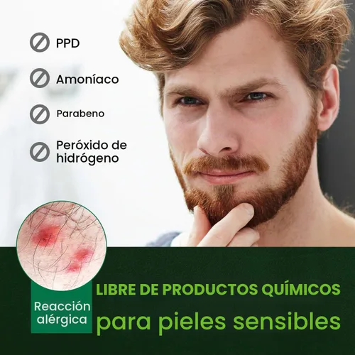 Vista 3 de Tinte para bigote y barba para hombre (marrón oscuro, 1 unidad)
