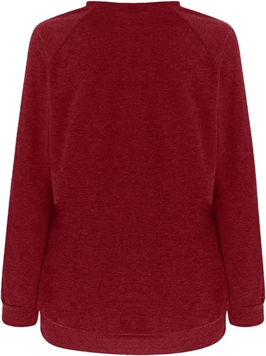 Vista 5 de UODSVP Camisetas de Halloween para mujer estilo casual con estampado de manga larga y cuello redondo para mujer