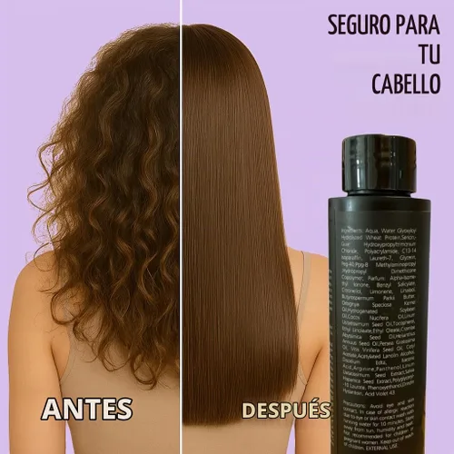 Vista 3 de Go-Kera - Tratamiento capilar con queratina brasileña, alisador de queratina, alisado profesional de nanoplastia para un cabello liso sin