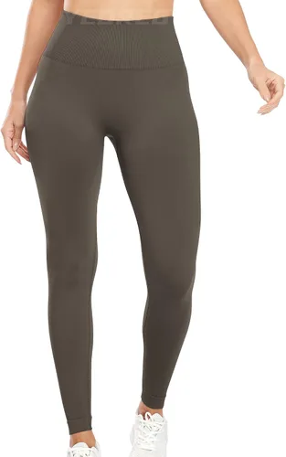 Vista 2 de YEOREO - Leggings de entrenamiento sin costuras de cintura alta para mujer, pantalones de yoga con contorno estilo sonrisa, mallas atléticas