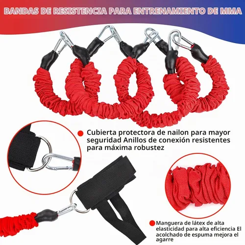 Vista 5 de Conjunto de bandas de resistencia para boxeo YORWHIN para equipo de entrenamiento de MMA y artes marciales, bandas de ejercicio de 150 libras