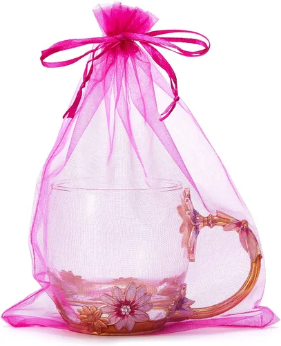 Vista 13 de 50 bolsas de organza de 6 x 9 pulgadas, bolsa de regalo de fiesta de boda con cordón
