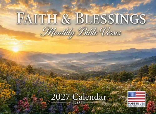 Vista 13 de Calendario cristiano 2027 con escritura bíblica religiosa, calendario mensual de pared, 12 meses Citas de la Biblia