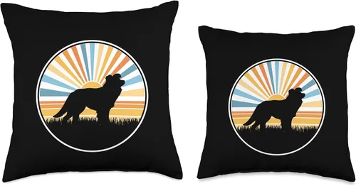 Vista 3 de Border Collie - Dog Mom Dog Dad Retro Sunset Pet Throw Pillow