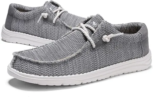 Vista 8 de Zapatos de tela sin cordones para hombre, mocasines de lona, zapatos planos y cómodos, zapatos casuales ligeros para barco