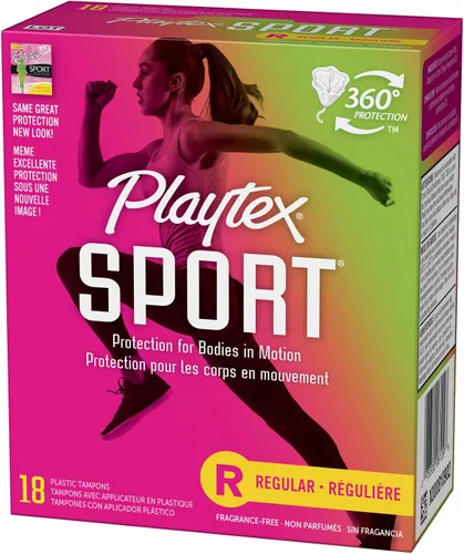 Vista 17 de Playtex Tampones deportivos de absorción regular, sin fragancia, 18 unidades, tampones regulares para mujeres, cuidado femenino, tampón Playtex