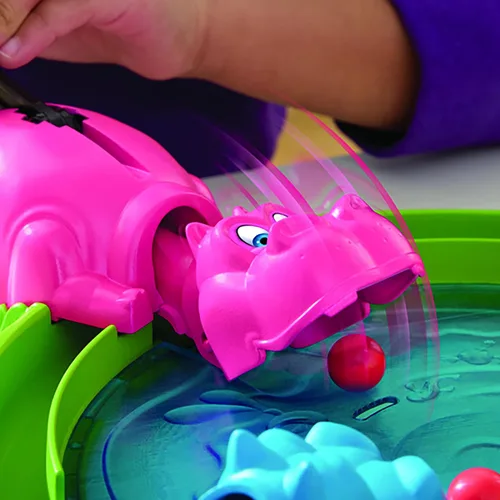 Vista 10 de Hasbro Gaming Juego de hipopótamos hambrientos hambrientos para preescolares Relanzamiento instantáneo de mármol, fácil instalación