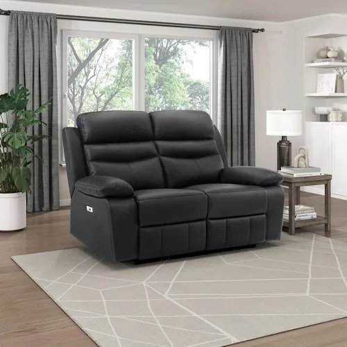 Vista 12 de Lexicon Silla Reclinable para Sala de Estar de Combinación de Cuero, Asientos para Cine en Casa, Sillón Reclinable Pegado a la Pared, Sillón Azul
